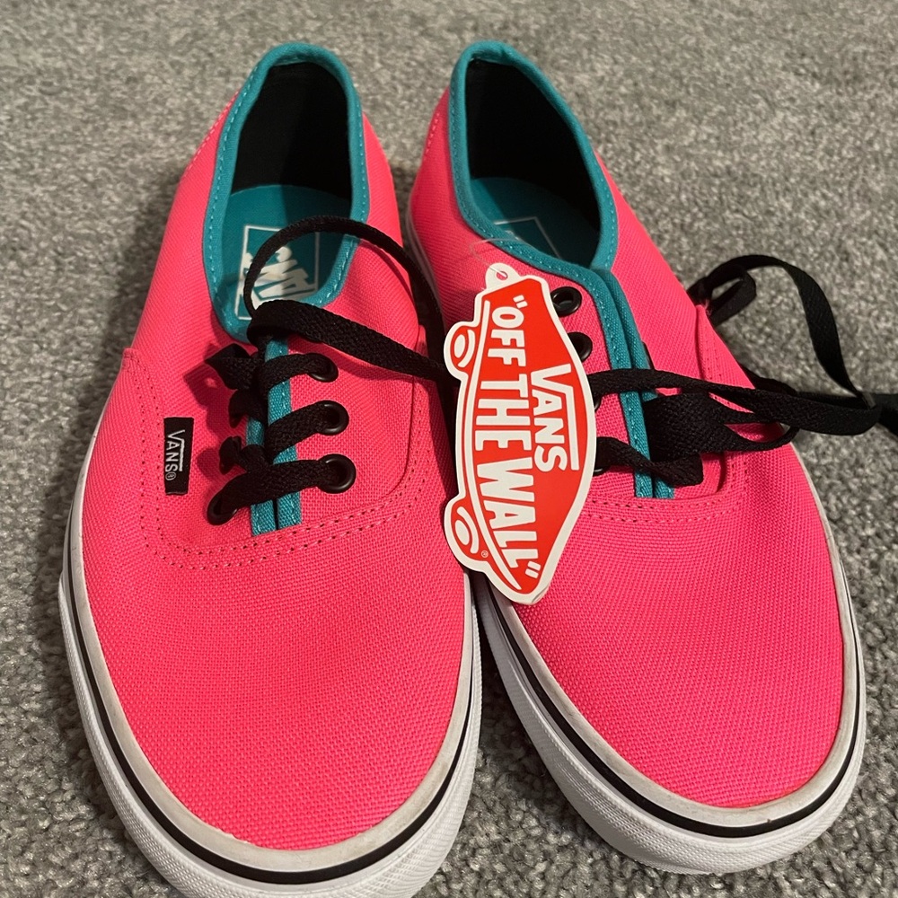 Never worn neon pink vans